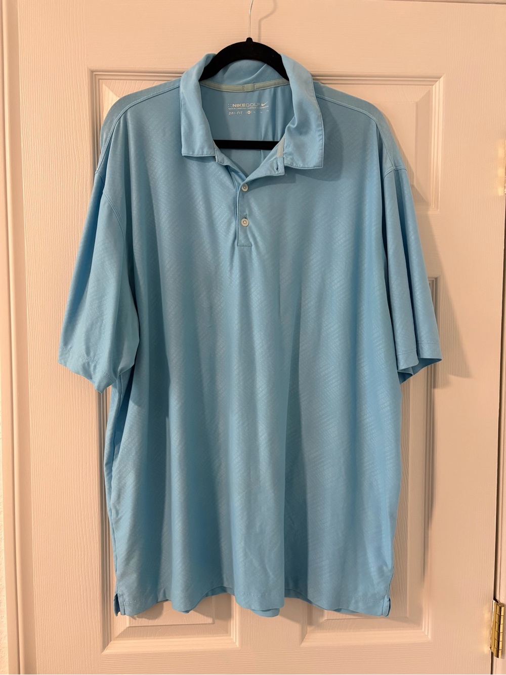 Nike Dri Fit Men's Golf Light Blue Performance Polo Short Sleeve Shirt XL